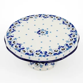 Tortownica ceramiczna 148 <br> 2222X Biało-niebieskie anemony